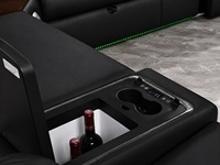 Canapé multifonctionnel en cuir pleine fleur, inclinable électrique avec LED et table intégrée, idéal pour salon et chambre à coucher - Vente chaude