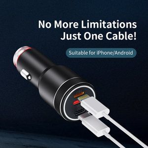 52W Dual Type C <span class=keywords><strong>Cargador</strong></span> de coche Metal <span class=keywords><strong>Auto</strong></span> PD <span class=keywords><strong>Cargador</strong></span> Adaptador Carga rápida USB C <span class=keywords><strong>Cargador</strong></span> para <span class=keywords><strong>iPhone</strong></span> <span class=keywords><strong>13</strong></span> 12 - Product Image 2