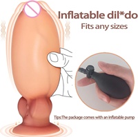 Grand gode vibrateur gonflable réaliste contrôlé à distance avec épaisseur de circonférence réglable, jouet sexuel de gode de vibration anale pour adulte