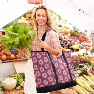 Sac isotherme de pique-nique à bandoulière grande capacité Aloha Collection, imprimé floral hawaïen Hau, personnalisé avec logo - Product Image 6