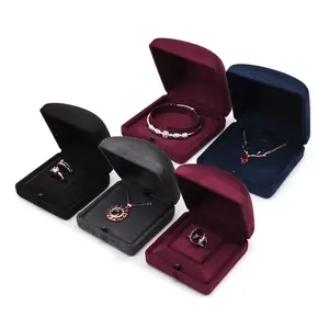 Zwarte Doos Sieraden Pakket Custom Ring Dozen Sieraden Doos Met Verlichting