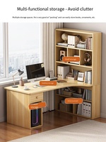 Bureau d'ordinateur convertible moderne avec design d'angle, bureau d'étude avec étagère pour la maison ou le bureau, installation murale