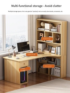 Scrivania Moderna Convertibile Integrata con Design ad Angolo, Libreria <span class=keywords><strong>per</strong></span> Studio e <span class=keywords><strong>Ufficio</strong></span> Domestico, Installazione a Parete - Product Image 5