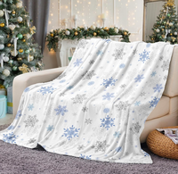 Couverture de Noël, couverture à flocons de neige, couverture en flanelle super douce, couvertures en polaire, couvertures chaudes d'hiver, décoration pour canapé et lit