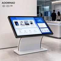 Kiosque de consultation horizontal en verre trempé tactile AOOWHAO personnalisé OEM ODM de 32 à 65 pouces pour les salles de services gouvernementaux intelligents