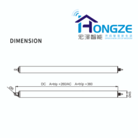 Abre Persianas Tubulares Eléctrico Inteligente e Impermeable Hongze con Actuador Lineal Automático para Persianas o Claraboyas