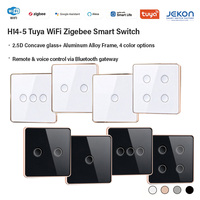 Interrupteur mural intelligent multi-gang tactile 1 2 3 4 voies, courant max. 16A, Tuya Wifi Zigbee, cadre en aluminium, pour maison UE