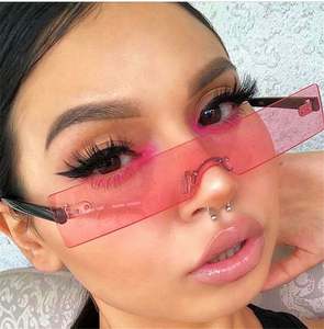 Lunettes de soleil carrées de luxe pour femmes, nouvelle mode 2019, très tendance, couleur bonbon, protection UV400, sans monture, forme rectangulaire - Product Image 2