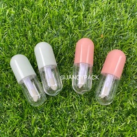 6ml Orange Blanc Vide Mignon Capsule En Forme De Brillant À Lèvres Tube En Forme De Pilule Lèvre Glaçure Tube Emballage Cosmétique
