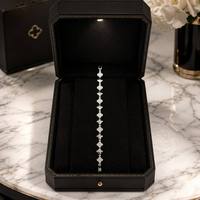 Bracelet trèfle plaqué or blanc de haute qualité, élégant, avec zircon pavé, maillons quadrifoliaux, bijou minimaliste, cadeau