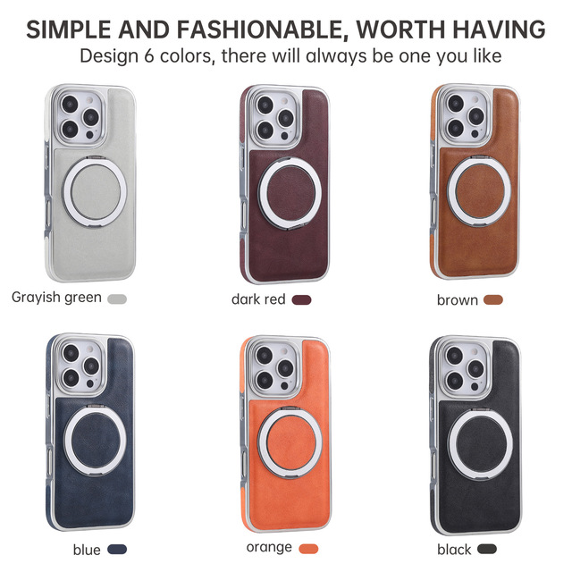 Magnetic Faux Leather Case 360 Rotating Kickstand Invisible Bracket Animal Design Luxury Electroplated Mobile Phone Case for