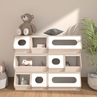 Armoire de rangement modulaire pour enfants en bois massif, design empilable, organisateur de jouets et de vêtements