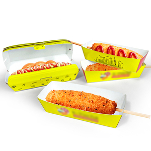 Zjpack tùy chỉnh dùng một lần phân hủy sinh học lấy đi cấp thực phẩm Hot Dog hộp giấy - Product Image 4