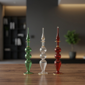 ZAHEREEN LW24 Handmade Egyptian Folk Art Tall Glass Blown Colored Perfume Bottles Souvenirs Egypt New Year Graduation - Product Image 3