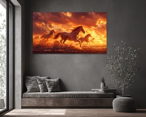 Groothandel Moderne Twilight Arabische Paarden Lopen <span class=keywords><strong>Wild</strong></span> In De Woestijn Arabische Stijl Canvas Kunst Prints Voor Interieurontwerp Projecten - Product Image 4