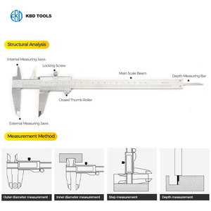 Calibradores Mecánicos de Precisión, Instrumentos de Medición <span class=keywords><strong>Vernier</strong></span>, Rango de 150 mm, Precisión de 0.02 mm, Calibradores <span class=keywords><strong>Vernier</strong></span> - Product Image 6