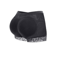 Sexy culotte noire, pour femme, rehausseur de fesses, rembourré, contrôle, à la hanche, petit garçon