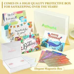 60 Biglietti di Auguri Unici per <span class=keywords><strong>Compleanno</strong></span> con Buste e Adesivi, Biglietti di <span class=keywords><strong>Compleanno</strong></span> Vuoti 4x6 in Confezione, Scatola di Biglietti di <span class=keywords><strong>Compleanno</strong></span> per Ufficio - Product Image 1