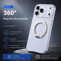 Personnalisation de coque de téléphone portable IMD TPU avec support magnétique rotatif à 360 degrés, transparent, compatible avec les séries 16/17