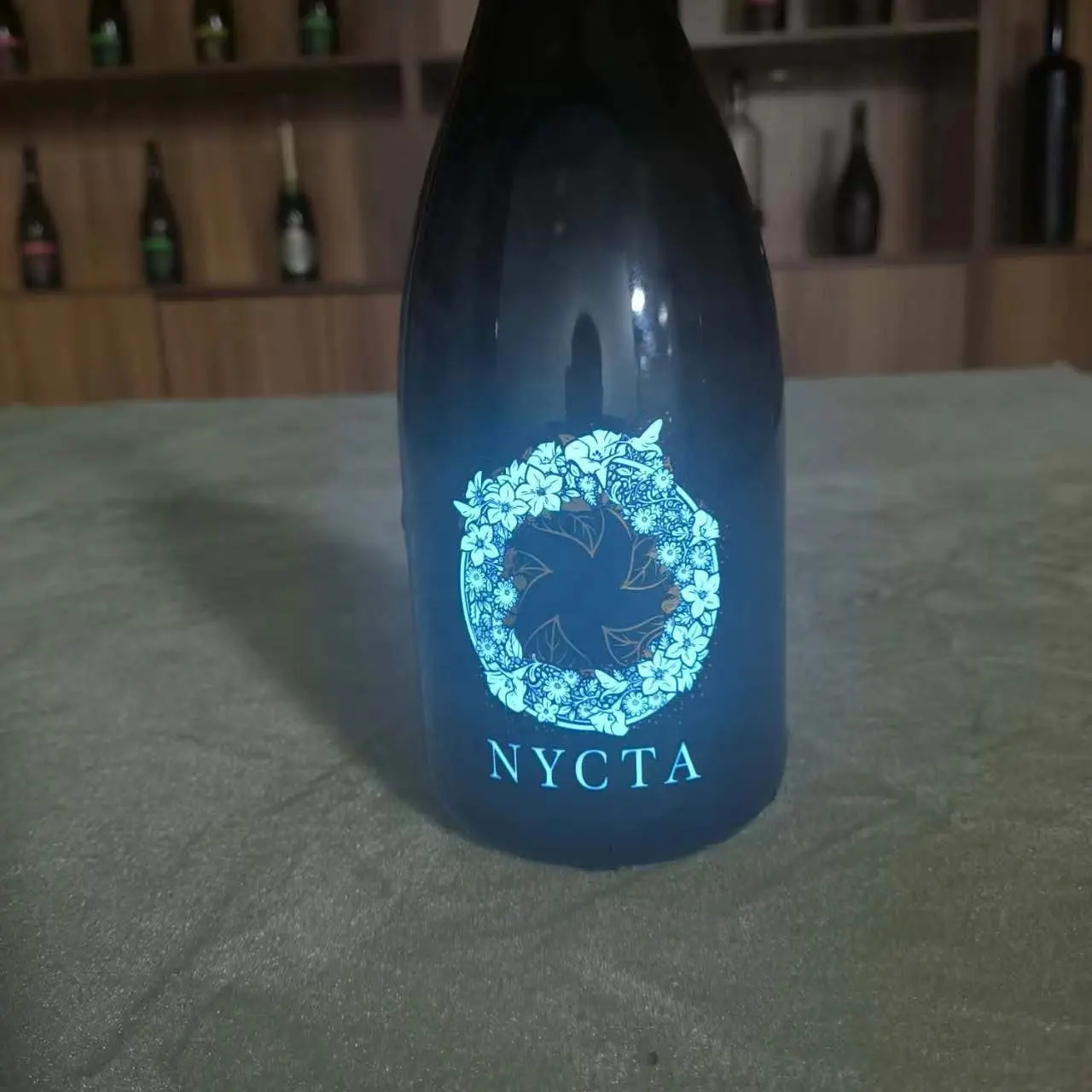 Oem Party Kleurrijke Waterdichte El Light Label Aangepaste Lichtgevende Led Label Champagne Sticker Licht Up Fles Label