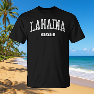 T-Shirt Vintage Atletica Lahaina Hawaii Nera Unisex Taglia M Collo Tondo Manica Corta Stampa Serigrafica - Product Image 3
