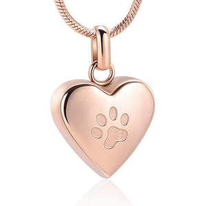Kalung Guci Abu Berbentuk Hati dengan Jejak Kaki Hewan Peliharaan, Perhiasan Kenangan Kremasi, Liontin Suvenir, Hadiah untuk Pecinta Hewan Peliharaan - Product Image 3