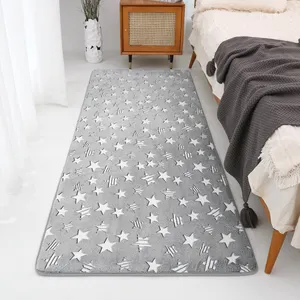 Modern Glow in the Dark Star Pattern Area Rugs Tapete Luminoso Suave para Crianças Exercício Azul e Branco Mat do Jogo Decorativo