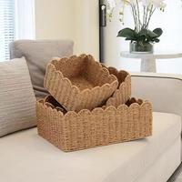 Panier de rangement en corde de papier festonnée tressée pour centre de table, boîte cadeau, organisateur, décoration intérieure, fournitures pour événements et mariages