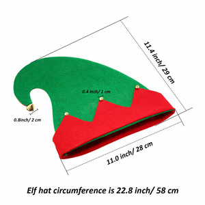 Sombrero de fieltro de elfo para <span class=keywords><strong>Navidad</strong></span>, sombrero de elfo con cascabel para ayudante de Santa, disfraz de fiesta de vacaciones, regalos, accesorios - Product Image 2