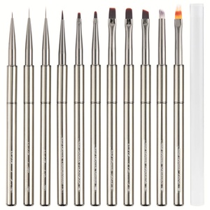 Hot-selling Nail <b>Brush</b> Set for Nail Salons, Metal Pen Holder with Pen Cap, High-quality Nail <b>Brush</b> with logo Customization - Product Image 5