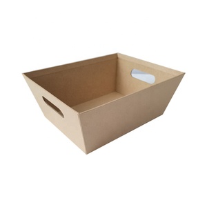 Boîte en <span class=keywords><strong>papier</strong></span> personnalisée en bois, panier de rangement de fruits, plateau de marché pour emballages cadeaux, panier cadeau en carton vide - Product Image 3
