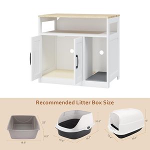 Casa de madera para gatos de interior, para comercio transfronterizo, gabinete pequeño para mascotas, casa para gatos multiusos, valla oculta para caja de arena - Product Image 2