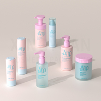 Emballage cosmétique personnalisé, pot pour gommage corporel, sérum, lotion, nettoyant moussant, flacon pompe sans air remplaçable, ensemble de soins de la peau en plastique