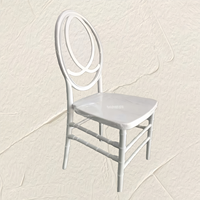 Chaises de salle à manger Phoenix en résine PC empilables, durables, faites à la main, blanches, pour hôtel