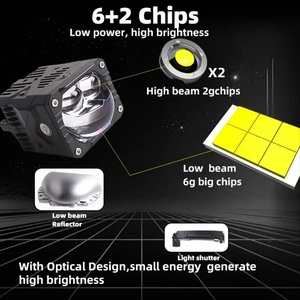Sanvi S15 Super Bright <b>Led</b> 6000k Motorcycle <b>Spotlights</b> 24v Waterproof Small Steel Gun Integrated Far - Product Image 3