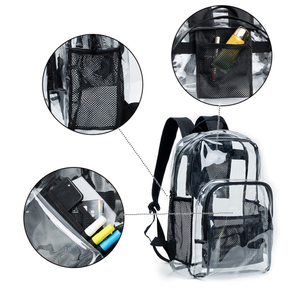 Mochila Transparente con Logotipo Personalizado, Mochila Escolar Resistente de PVC Transparente con Correa Reforzada para la Universidad y el Trabajo - Product Image 4