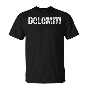 T-shirt promotionnel Dolomiti Alpes Italie Montagne Noir Unisexe Adulte Col Rond Manches Courtes - Product Image 2