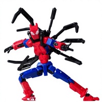 Juguete de Spider-Man Rojo y Azul, Robot Móvil Multiarticulado Impreso en 3D con Múltiples Formas y Características Transformables