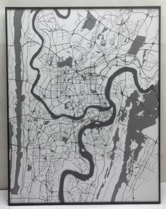 JZ decorazione soggiorno Giclee parete Poster cornice in legno stampa grande tela mappa della città da parete arte moderna pittura su tela - Product Image 4