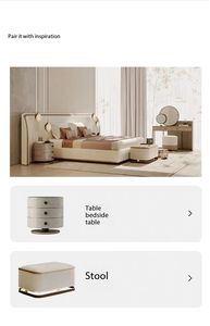 <span class=keywords><strong>Lit</strong></span> double Villa de luxe italien Chambre à coucher grand <span class=keywords><strong>écran</strong></span> grand dossier <span class=keywords><strong>Lit</strong></span> King Size en tissu rembourré doux - Product Image 5