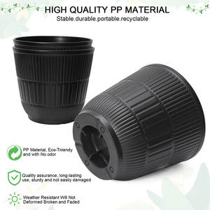 Juego <span class=keywords><strong>de</strong></span> <span class=keywords><strong>3</strong></span> Macetas <span class=keywords><strong>de</strong></span> Plástico con Diseño <span class=keywords><strong>de</strong></span> Rayas Modernas Weicheng Xing, Macetas Decorativas Negras para Jardín - Product Image 3
