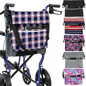 Folding Walker Bag with Cup Holder Black <b>Rollator</b> Bag for Seniors Drive Walker Storage Basket - Product Image 1