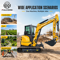Mini-excavatrice FULCORE à entraînement puissant, haute capacité de franchissement pour travaux en pente avec cabine de protection