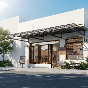 Tettoia per Negozio, Tenda Commerciale in Alluminio con Tetto in Policarbonato, <span class=keywords><strong>Pensilina</strong></span> per <span class=keywords><strong>Porta</strong></span>, Pergola Impermeabile per <span class=keywords><strong>Ingresso</strong></span> Ristorante, Personalizzabile OEM - Product Image 3