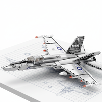 Avion de chasse F18 en forme de jet, jouet de construction à pièces mobiles, modèle éducatif en plastique ABS, DIY, 33022, 1387 pièces, cadeau de festival