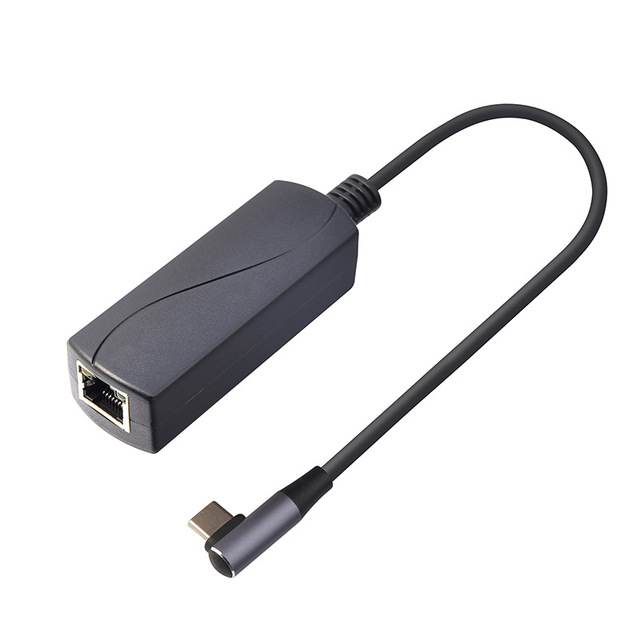 POE Power Supply 90 Degree USB C to RJ45 Hub Cable 100mbps LAN USB2.0 Ethernet Adapter PoE to USB C Type C Adapter Converter