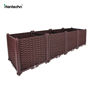 outdoor large deep durable planters rectangular square plastic flower pot with wheel home balcony garden decor