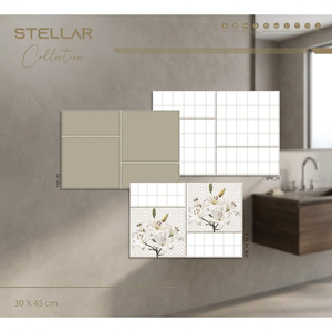 Vistaar Indian Brand Company Direct Supplies Luster Collection Digital Ceramic Glossy Wall Tiles 12x18 Inches 30x45cm 300x450mm - Product Image 1