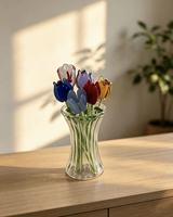 Ensemble de mini-vases à fleurs en verre transparent côtelé, petits vases décoratifs en verre pour table, centre de table pour mariage, vente en gros