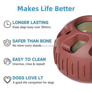 Nuovo personalizzato interattivo in Silicone cane che lecca palla facile da pulire palla a lunga durata forniture per animali domestici cibo da masticare giocattolo per cani surgelati - Product Image 5